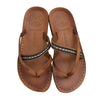 Image of Jerusalem Women's Sandals Natural Genuine Leather Camel Strap w/ fabric braid