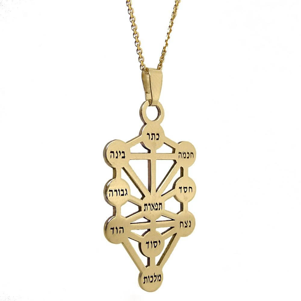Gold 14K Talisman Kabbalah Pendant Ten Sefirot  Amulet Tree Of Life from Bethlehem