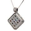 Image of Silver 925 Pendant w/ Breastplate Stones Hoshen Jewish Gemstones Necklace Jerusalem Gift