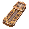 Image of Natural Wood Car Mezuzah w/ Gemstones, Hanukkah Menorah & Star of David 4"