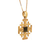 Image of Jerusalem Pectoral Cross Pendant w/ Nano Sim plate 14K Gold Jewelry from Holy Land