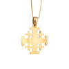 Image of Jerusalem Pectoral Cross Pendant w/ Nano Sim plate 14K Gold Jewelry from Holy Land