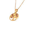 Image of Pendant Amulet 14K Gold Tree of Life w/ Natural Garnet Jewelry from Holy Land