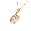 Image of Pendant Amulet "My Flame" Rose & White 14K Gold Jewelry from Holy Land