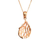 Image of Pendant Amulet "My Flame" Rose & White 14K Gold Jewelry from Holy Land