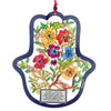 Image of Home Blessing Hamsa Hand Painted Laser Cut Metal Wall Decor Image of Flowers