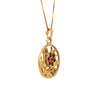 Image of Israel Pendant Amulet Pomegranate with Natural Red Garnet Stones 14K Gold Jewelry from Holy Land