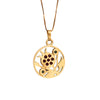 Image of Israel Pendant Amulet Pomegranate with Natural Red Garnet Stones 14K Gold Jewelry from Holy Land