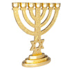 Image of Menorah Gold Plated 7-Branched w/Star of David & Jewish Ornament Gift