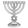 Image of Menorah Silver Plated 7-Branched w/Star of David & Jewish Ornament Gift