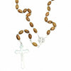 Image of Oval Rosary Beads from Olive Wood with Christian & Jerusalem Cross 20,7"