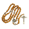 Image of Oval Rosary Prayer Beads Christian Order of St. Benedict Crucifix Necklace 19"