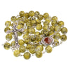 Image of Catholic Faux Green Stone Rosary Beads Crucifix & Holy Soil Jerusalem 22,5"