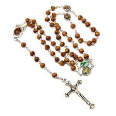 Olive wood Handmade Rosary beads Prayer Knot with Holy Soil from Jerusalem 17