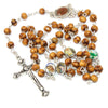 Image of Olive wood Handmade Rosary beads Prayer Knot with Holy Soil from Jerusalem 17"