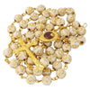 Image of Beige Rosary Beads with Cross Gold Plated and Holy Soil from Jerusalem 22"