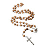 Image of Rosary Beads from Olive Wood with Christian Cross & Virgin Mary Medallion 21"