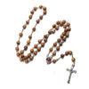 Image of Rosary Beads from Olive Wood with Christian Cross & Virgin Mary Medallion 21"