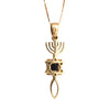 Image of Amulet Pendant Yeshua Symbol Israel 14K Gold Jewelry w/ Nano Sim plate from Holy Land