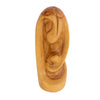 Image of Carved Figurine Statue Virgin Mary w/Baby Jesus Olive Wood Hand Made Abstract 6"