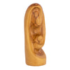 Image of Carved Figurine Statue Virgin Mary w/Baby Jesus Olive Wood Hand Made Abstract 6"