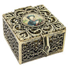 Image of Vintage Filigree Jewerly Rosary Box Virgin Mary + Catholic Rosary FREE 21,5"