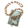 Image of Olive wood Handmade Rosary beads Prayer Knot with Holy Soil from Jerusalem 23"