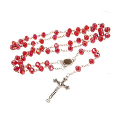 Rosary Beads with INRI Red Crystal Beaded from Jerusalem the Holy Land 20