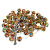 Image of Rosary Beads Light Multicolored Crystals w/Сrucifix & Holy Soil Jerusalem 23,5"
