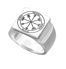 King Solomon Kabbalah Signet Ring Profusion Seal Pentacle Amulet Silver 925 (6-13 sizes)