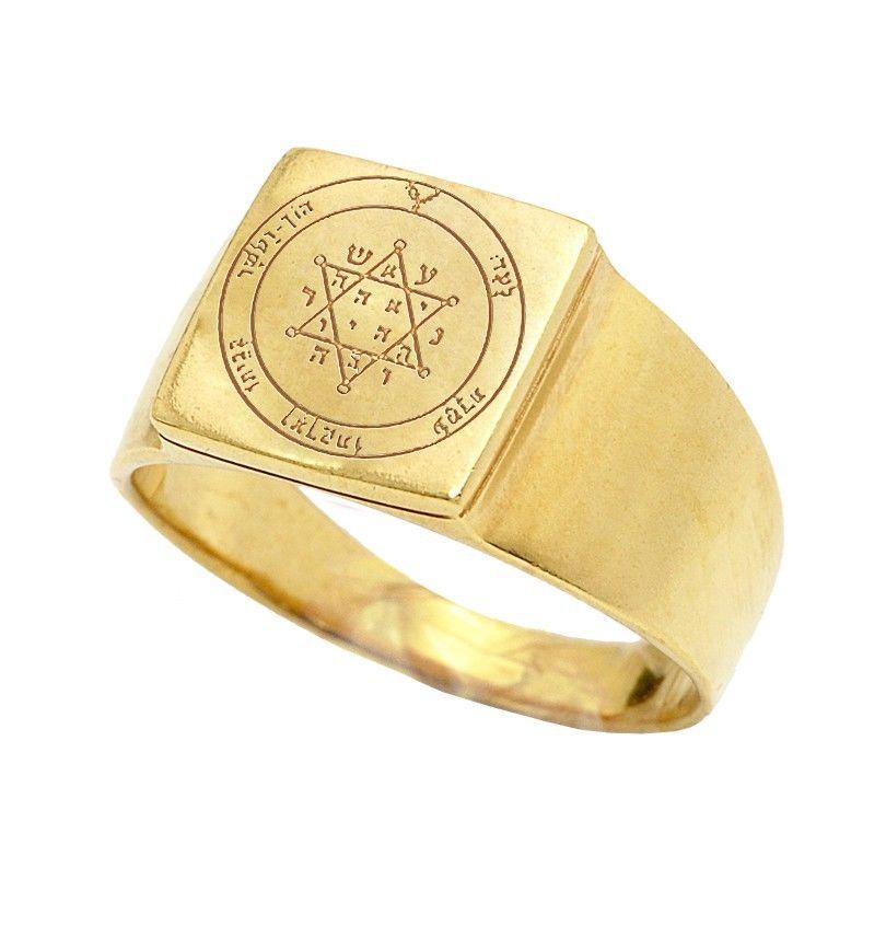 Buy King Solomon Seal Engraved Mens Ring , Mint Green Amber Gemtone ,  Religious Gifts , Secret Seal of Solomon , Star of David Ring Online in  India - Etsy