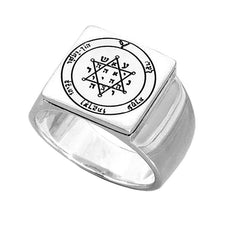Tranquility & Equilibrium Seal Signet Ring Pentacle King Solomon Silver 925 (6-13 sizes)