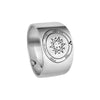 Image of Tranquility & Equilibrium Seal Ring Pentacle King Solomon Silver 925 (6-13 sizes)