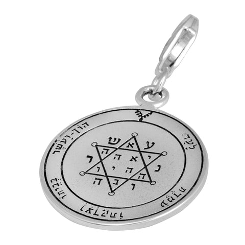 Tranquility and Equilibrium Seal Pentacle King Solomon Pendant Carabin Silver 925 Ø 0,6"