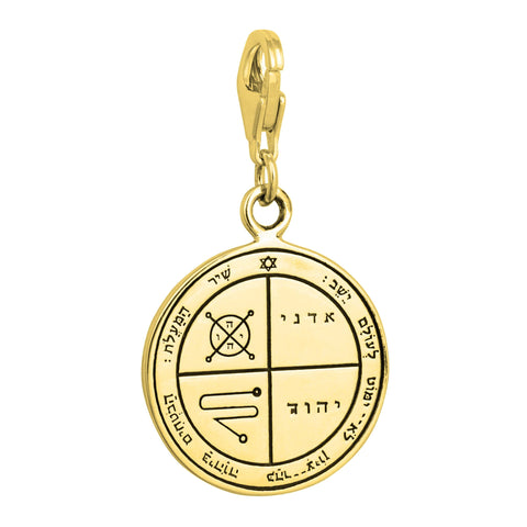 Against Evil Eye Seal Pentacle King Solomon Wisdom Pendant Amulet Carabin Silver 925 Ø 0,6"