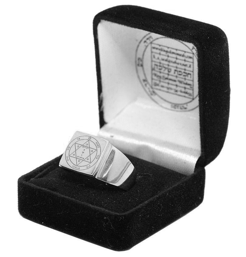 Signet-Ring w/ Health Seal Amulet of Kabbalah Pentacle King Solomon Silver 925 (6-13 sizes)