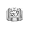 Image of Seal Ring Health Amulet of Kabbalah Pentacle King Solomon Silver 925 (6-13 sizes)