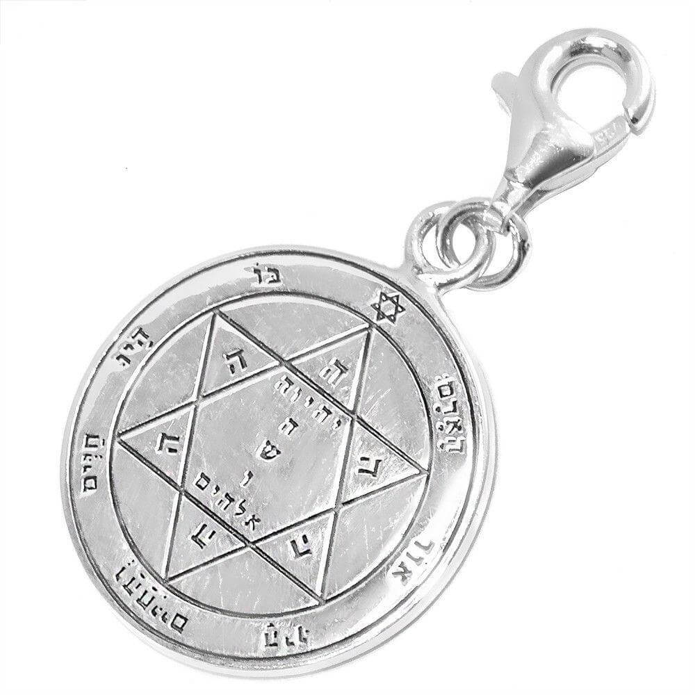 Health Seal Pentacle King Solomon Kabbalah Pendant Carabin Silver 925 Ø 0,6"