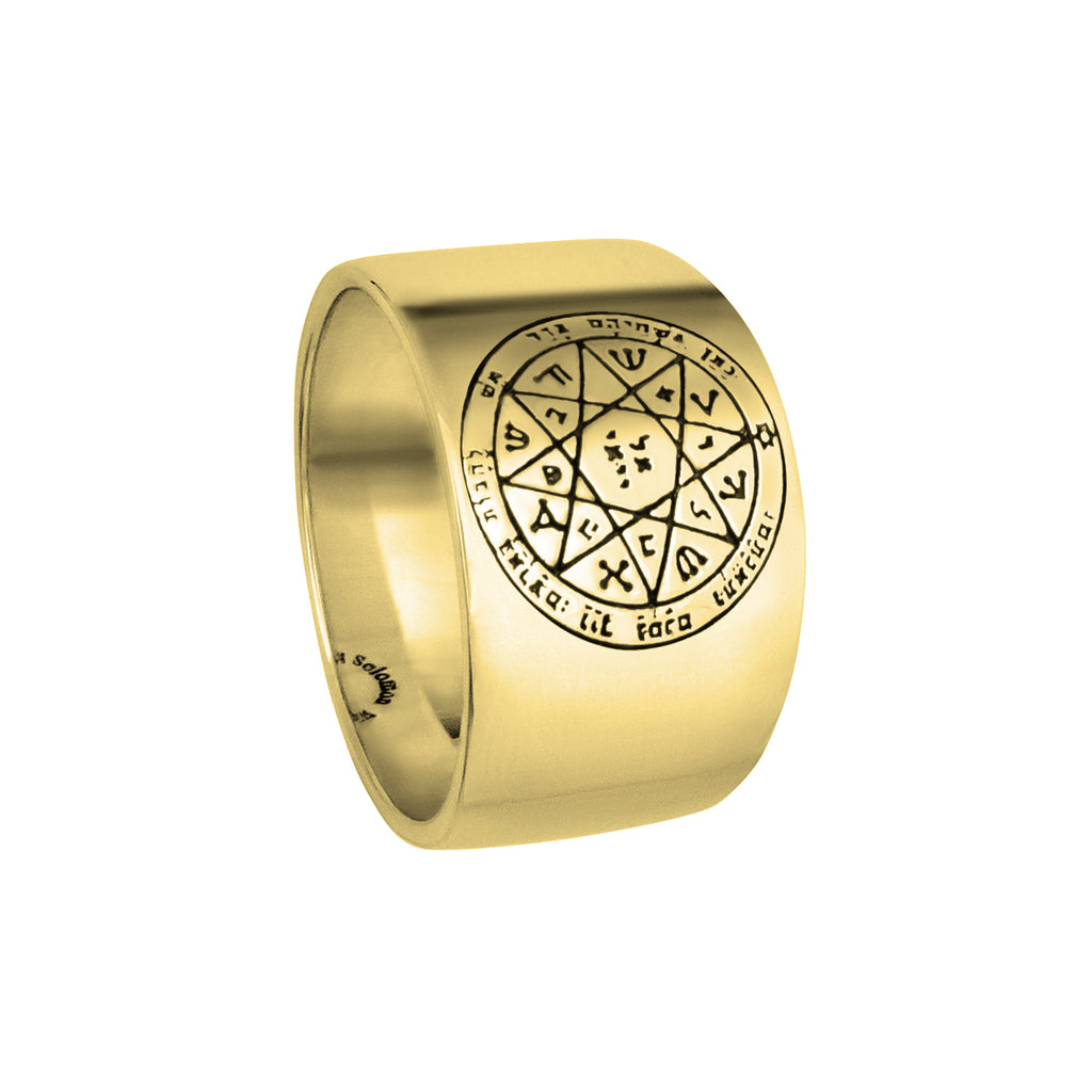 Guarding and Protection Seal Ring Pentacle King Solomon Silver 925 (6-13 sizes)