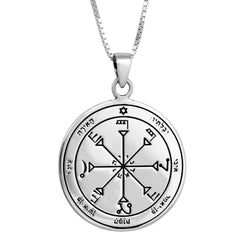 Pendant Seal of Solomon for Insight Amulet Kabbalah Pentacle Silver 925 Ø 0,09"