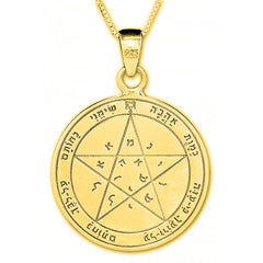 Wishes Seal Pendant Kabbalah King Solomon Pentacle Amulet Talisman Silver 925