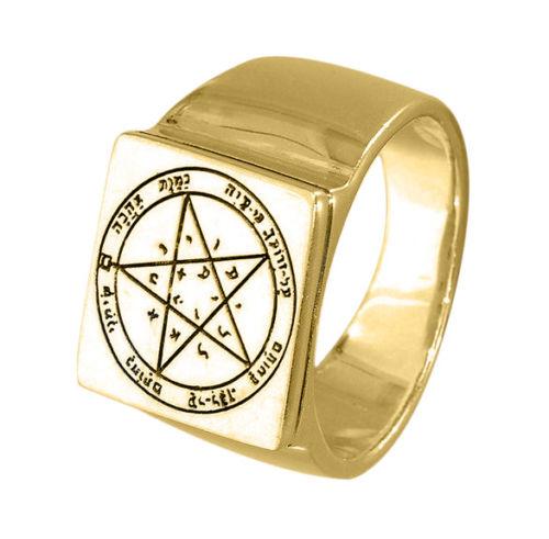 Kabbalah Signet Ring Wishes Seal Pentacle Amulet King Solomon Silver 925 (6-13 sizes)