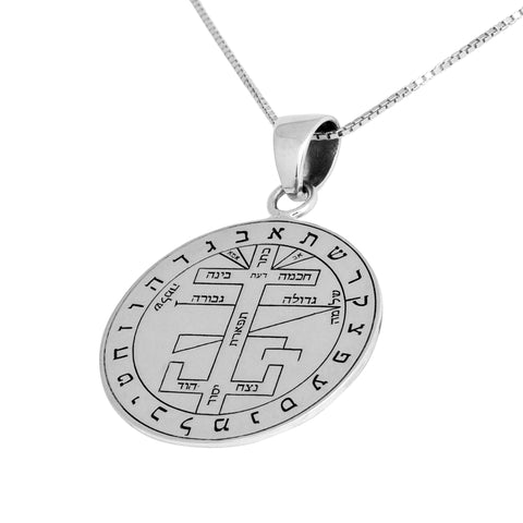 Pendant Seal The Great Key of Solomon Amulet Kabbalah Pentacle Silver 925