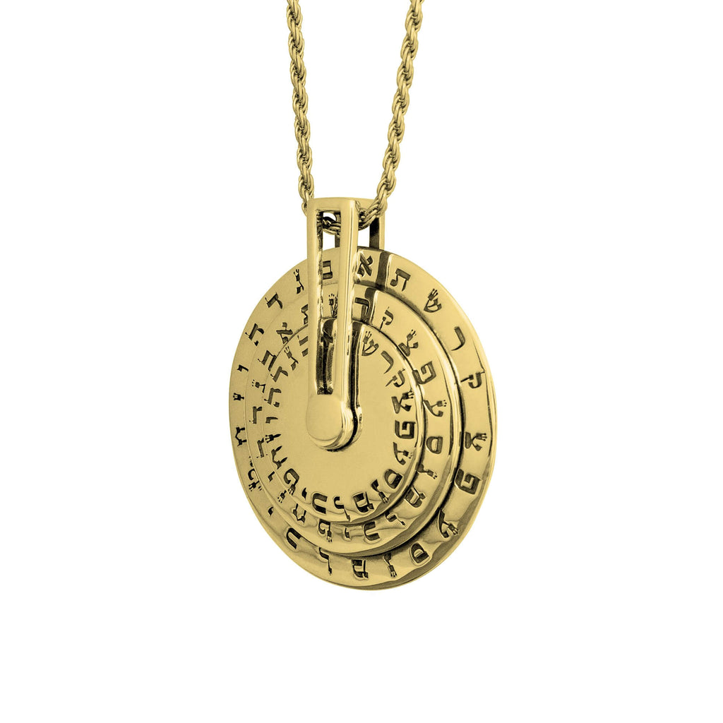 Amulet of Kabbalah of King Solomon 72 names of God. Spinning Pendant, 925 Sterling Silver