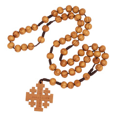 Rosary Beads w/ Wooden Jerusalem Cross from Holy Land 16