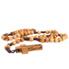 Image of Olive Wood Beads Rosary From Bethlehem Holy Land Hand Made 13"