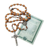 Image of Rosary Wooden Beads w/ Metal Cross Decor and Order of Saint Benedict 21,5"