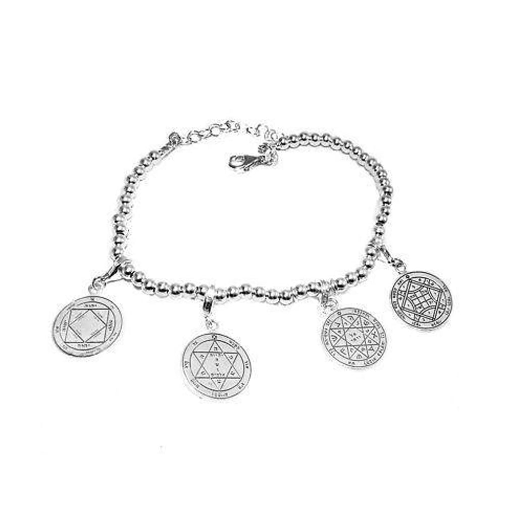 King Solomon Bracelet 4 Seals Bangle: Love, Health, & Guarding and Protection Kabbalah Jewelry Silver 925 - Holy Land Store