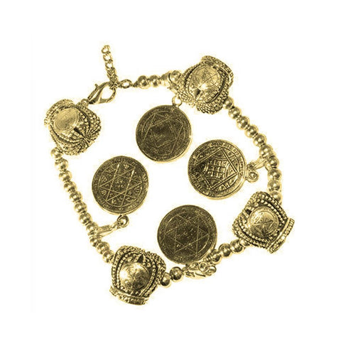 Bracelet Pendant Amulet Chain King Solomon Pentacle 8 Seal Silver 925/Gold Plate 18K - Holy Land Store