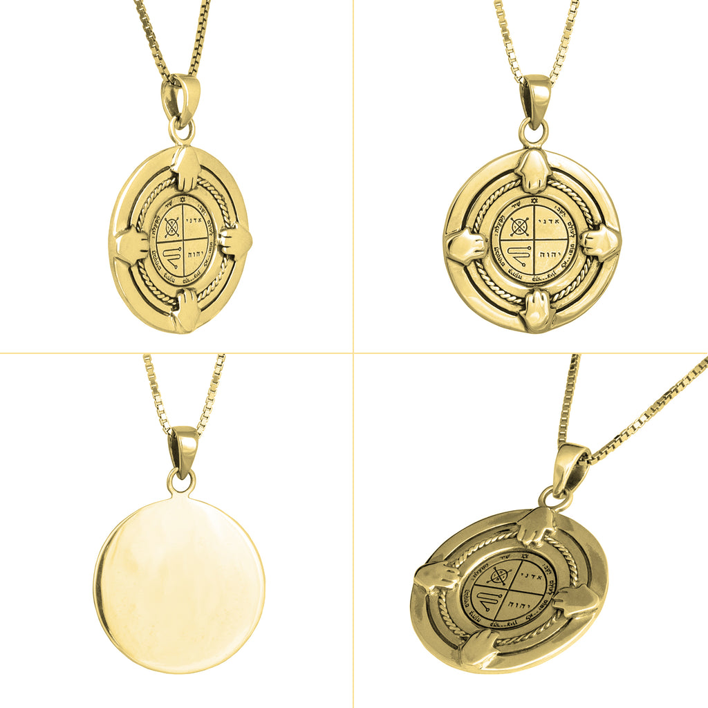 Pendant Against Evil Eye Seal Third Pentacle of Jupiter King Solomon Kabbalah Amulet silver 925 Ø 0,90"